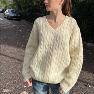 BRANDY MELVILLE Nikki Heavy Wool Cable Knit Sweater